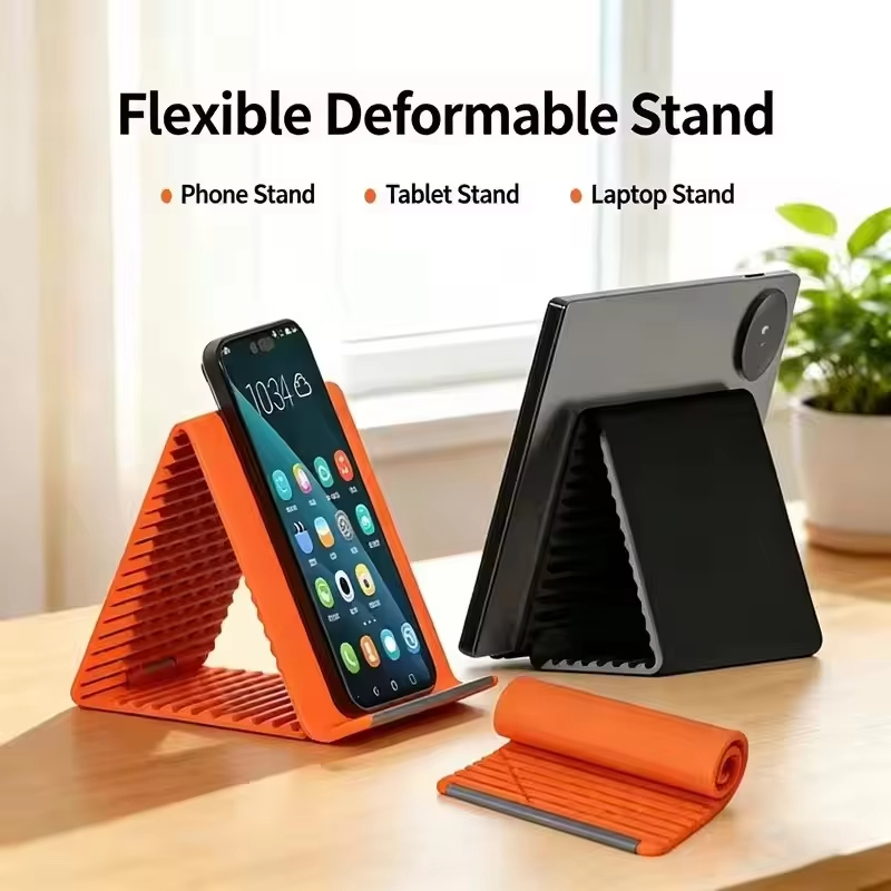 Tablet Stand Adjustable - Draagbare siliconen telefoonhouder, flexibele houder die