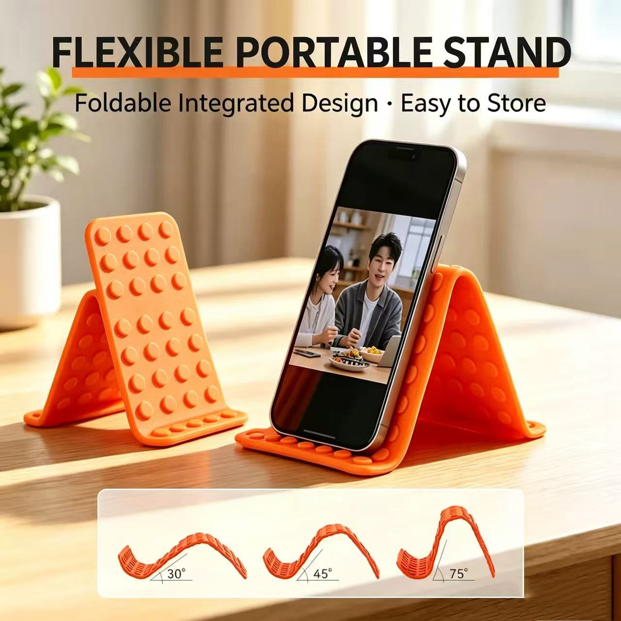 Tablet Stand Adjustable - Draagbare universele telefoonstandaard, hoekverstelbaar, siliconen houder