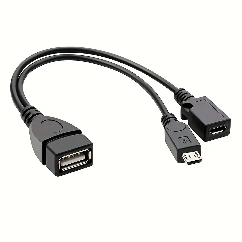 Fire Tablet Accessories - 2-in-1 OTG USB naar micro-USB-splitteradapter voor