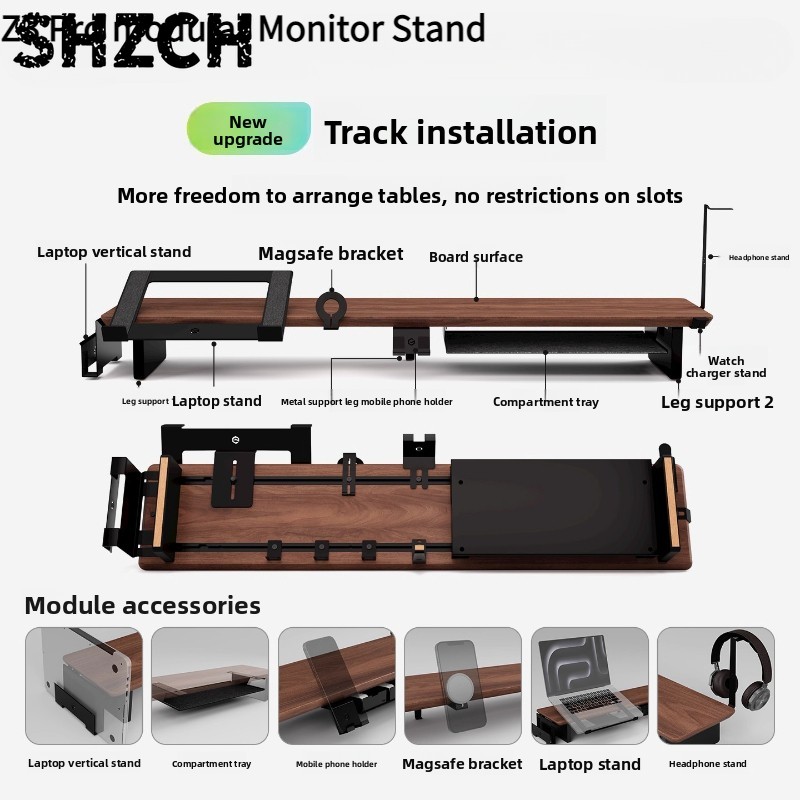 Tablet Lap Desk - Z3 Pro Modulaire Monitorverhoger Massief Houten