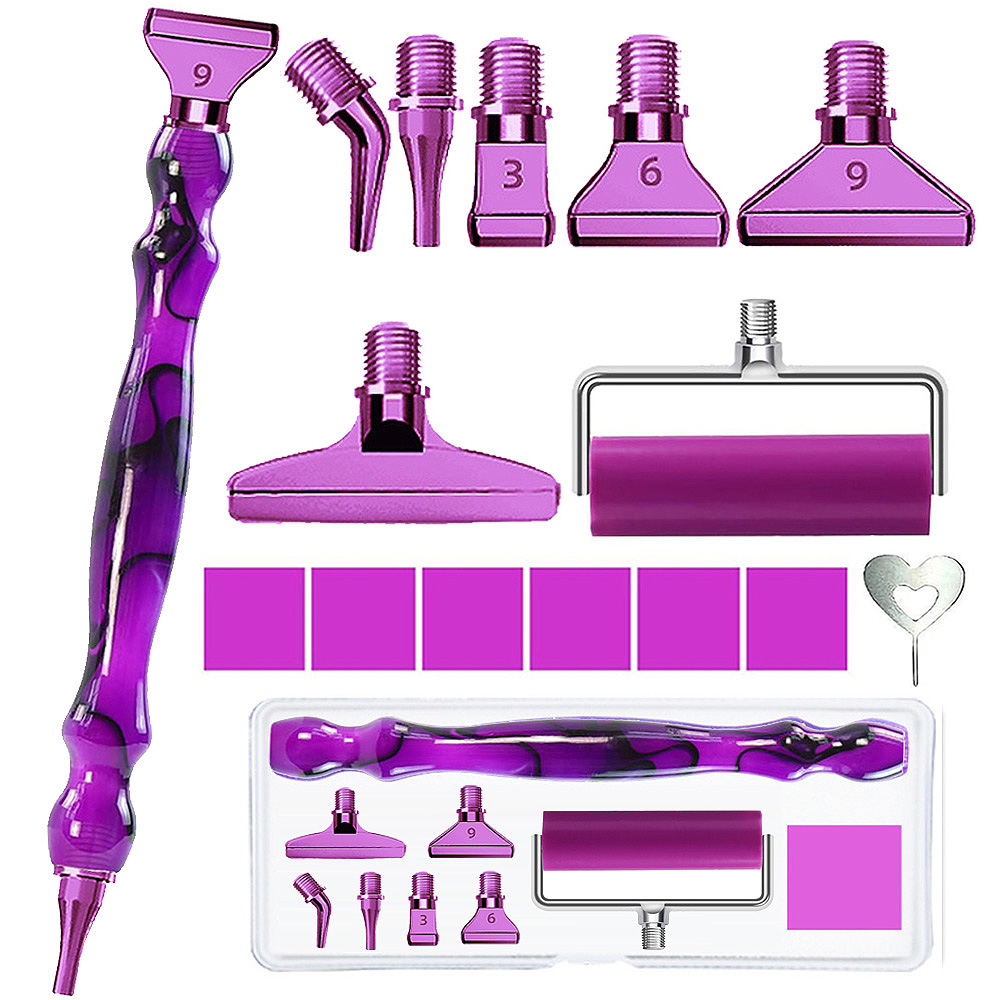 Case With Pencil Holder - Diamantschilderij pen accessoire gereedschapsset, metalen roestvrijstalen