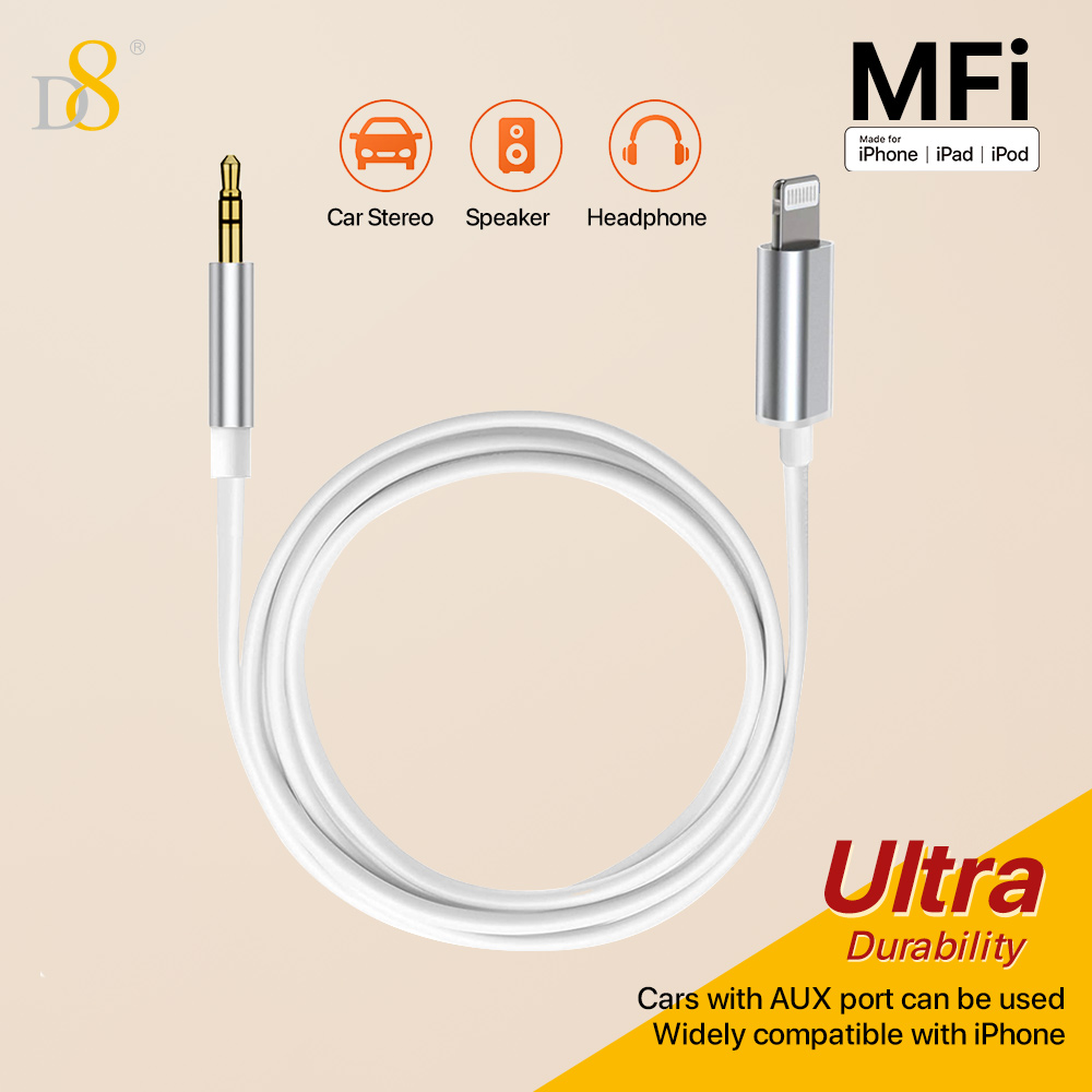 Wired Earphone Lightning - D8 Lightning naar 3,5 mm audio-adapter