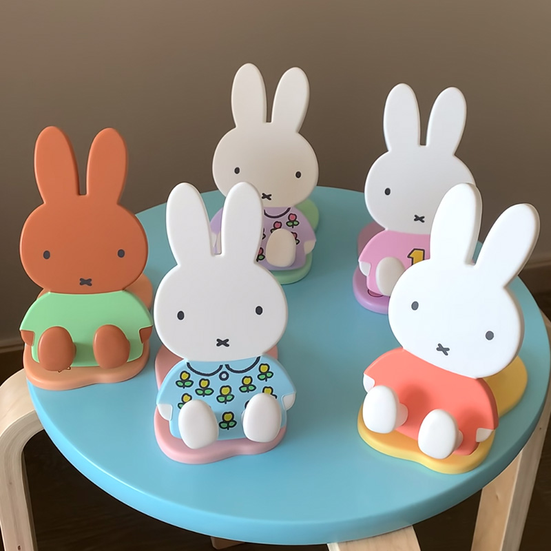 Fire Tablet Accessories - Cartoon Miffy: uitschuifbare, inklapbare telefoonstandaard, verstelbare