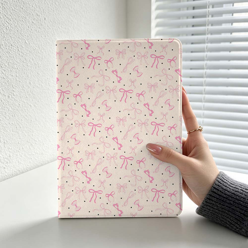 Lenovo Tablet M10 Accessories - Minimalistisch roze strikpatroon voor Lenovo Xiaoxin