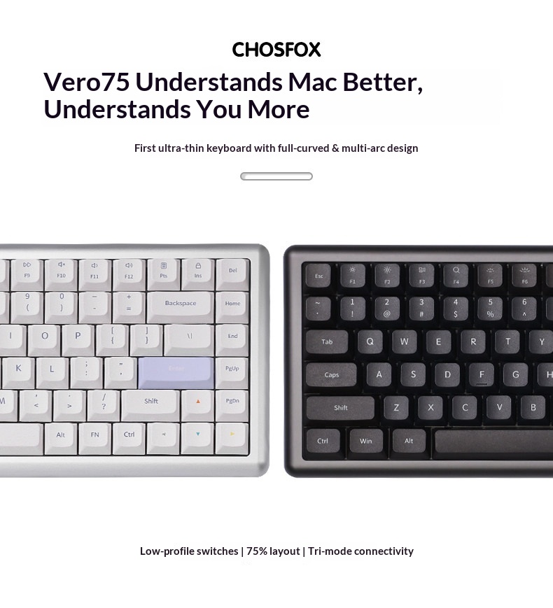 Vero75 Low Profile mechanisch  - Android Tablet Gaming Accessories recensie en prijs