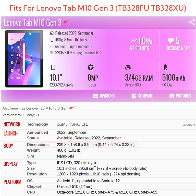 Voor Lenovo Tab M10 3e Gen 10. - Lenovo Tablet M11 Accessories recensie en prijs
